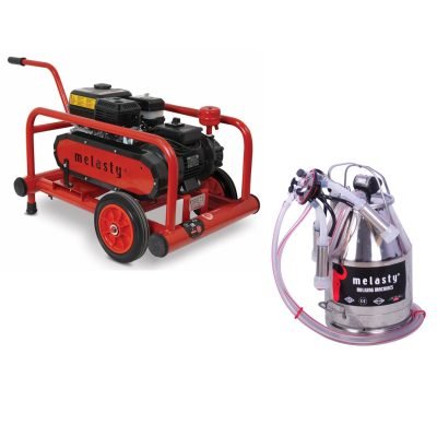 MAD DOG Gasoline/ Electric Motor and Vacuum Pump with 8 Gallon Milking bucket. Milk 1 Cow Or 2 Goats